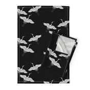 Cranes in Flight (motif) - black, medium 