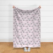 Cranes in Flight (Flock) - baby pink, medium 