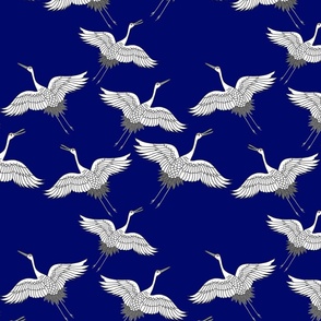 Cranes in Flight (Flock) - ink blue, medium 