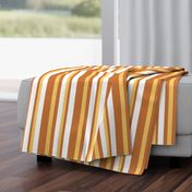 Yellow and brown stripes on white 