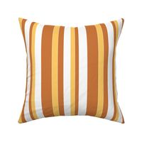 Yellow and brown stripes on white 