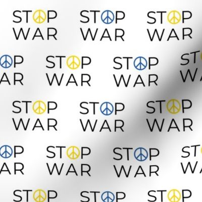 STOP WAR  with the blue and yellow sign of peace | Ukraine