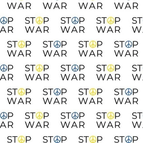 STOP WAR  with the blue and yellow sign of peace | Ukraine