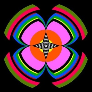 Concentric Rainbow Ring Acid Trip Flower