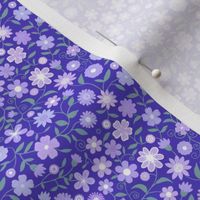 Ditsy lilac flowers on indigo 