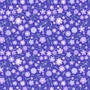 Ditsy lilac flowers on indigo 