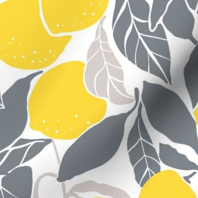 Lemon Trees - Grey and Yellow