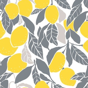 Lemon Trees - Grey and Yellow