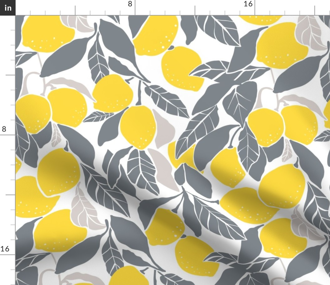 Lemon Trees - Grey and Yellow