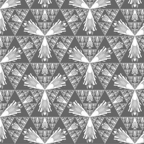 Gray and White Fractal Geometric © Gingezel™ 2012