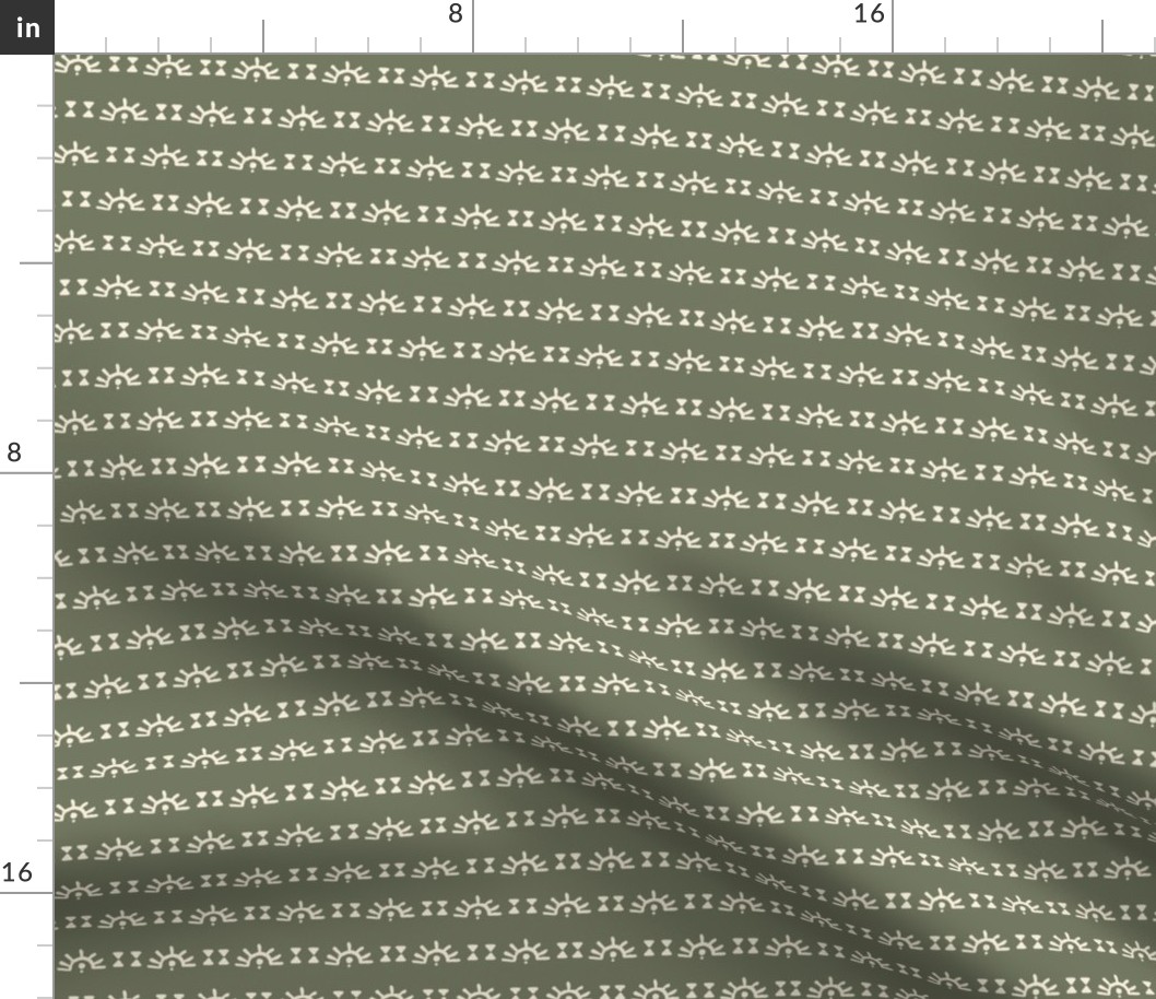 TN005-Terra Nova-Boho Green Sunrise Mud Cloth