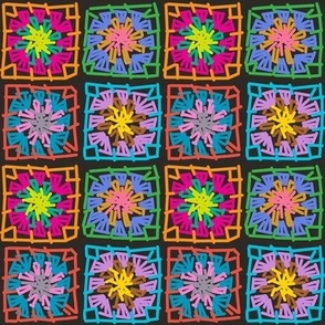 granny squares multi color
