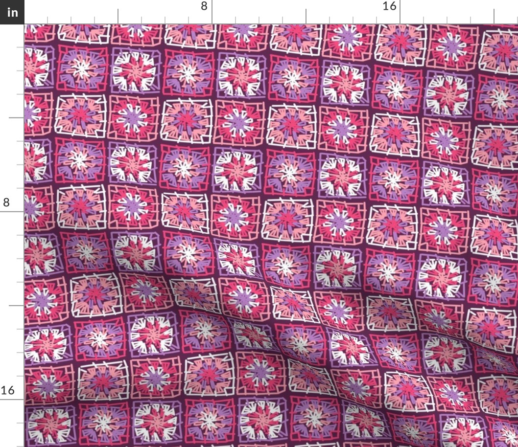 granny squares pink and purple