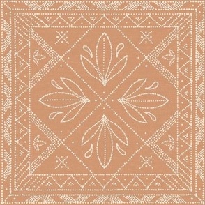 Dotted Floral Tile Tawny Brown