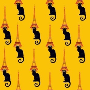 Le chat noir under the Eiffel Tower