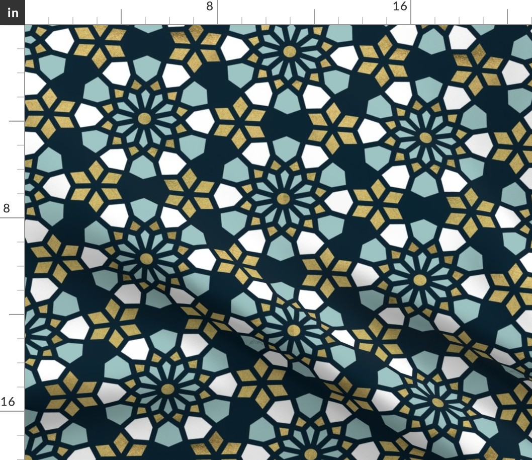 Persian Mosaic – Teal & Gold