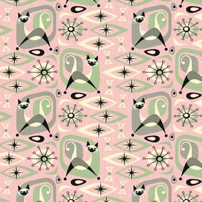 Siamese Cat Abstract on Pink - Custom