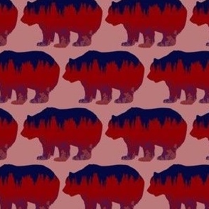 bear - red and blue