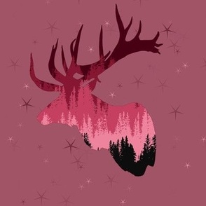 elk pattern - pink ombre