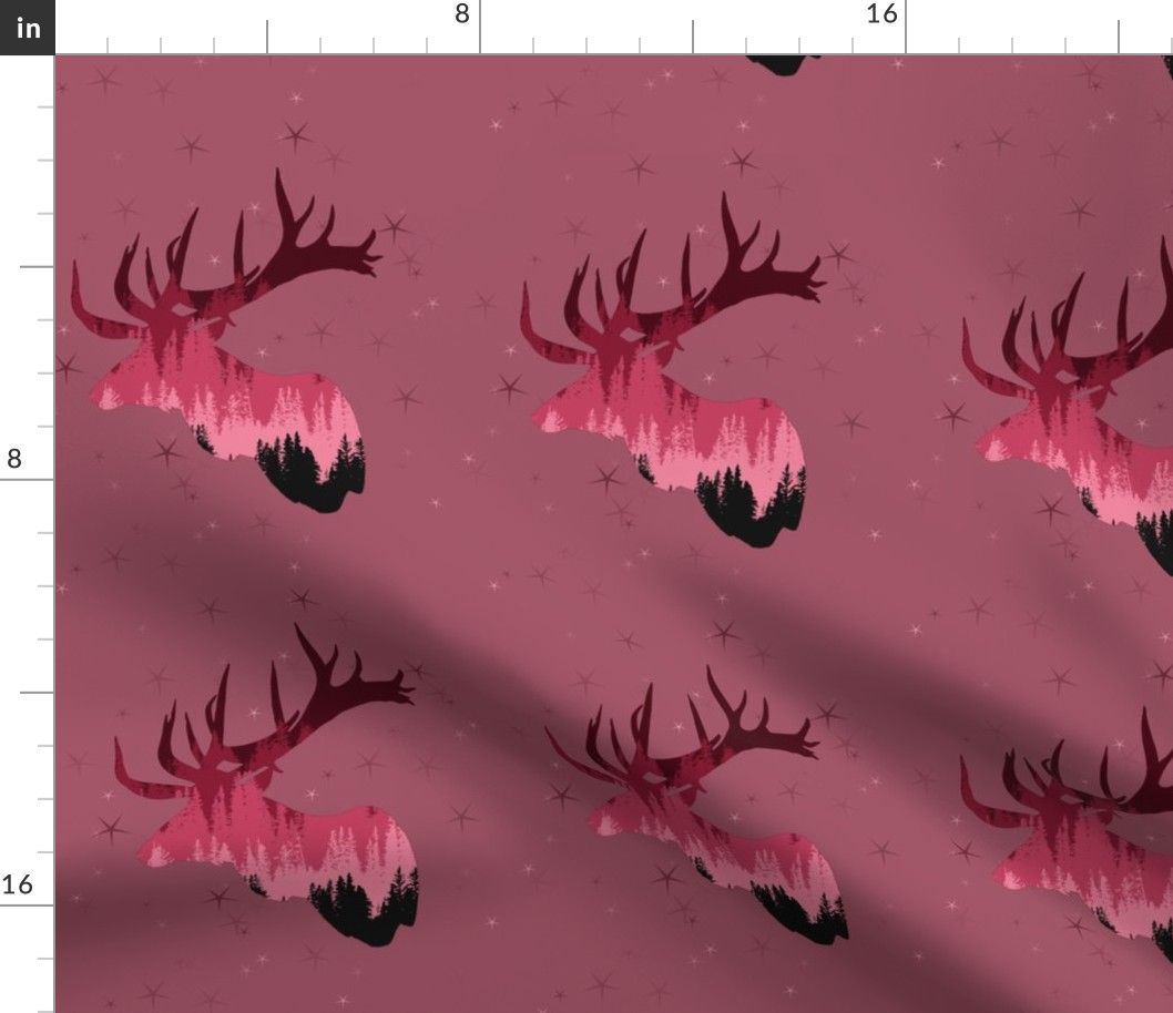 elk pattern - pink ombre