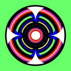 Concentric Rings Bullseye Acid Trip Neon Green