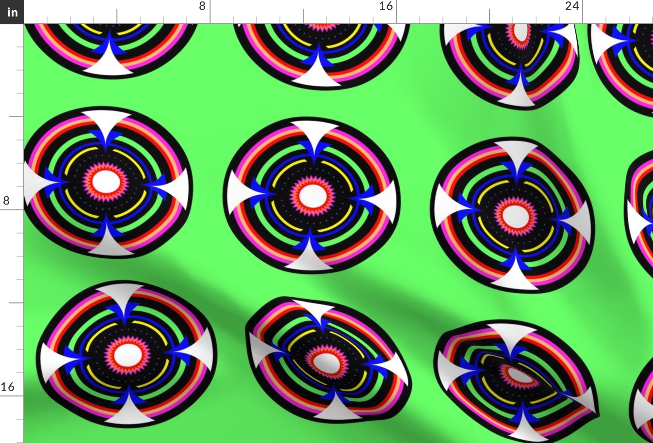Concentric Rings Bullseye Acid Trip Neon Green