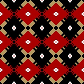 The Red and the Gold: Deco Harlequin - SMALL