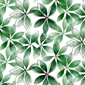 abstract botanical - emerald green lilium leaves - biophilia