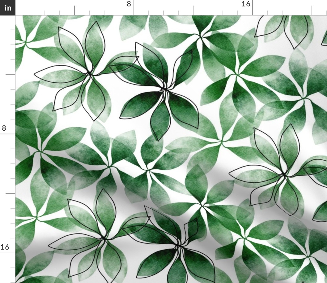 abstract botanical - emerald green lilium leaves - biophilia