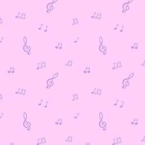 musical notes on pink