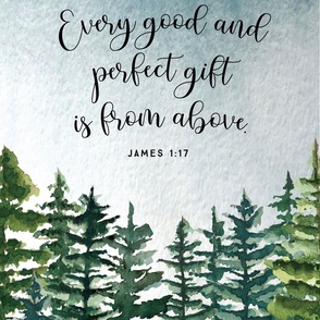 18x27 for wall hanging: every good and perfect gift is from above // john 1:17 