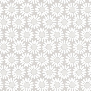 Vintage daisy daisy daisy gray wallpaper scale by Pippa Shaw