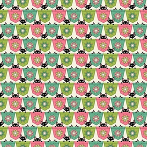 Patch Pocket Peek-a-boo - Bright Pink/ Aqua/ Lime Smaller Scale