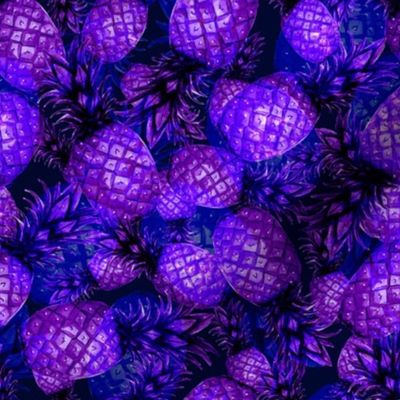 Pineapple Monochrome - Deep Blue