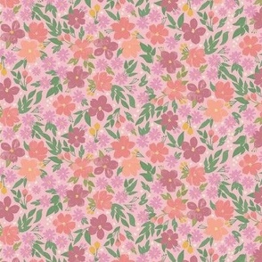 Pink Watercolor Floral Spring Mix Small