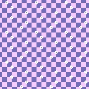 Checkered Blooms-Purple