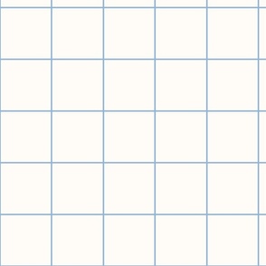 Grid blue on beige / simple minimal geometric check pattern