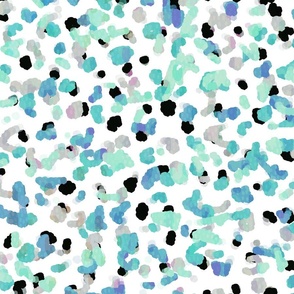 Confetti Spots Pattern- Aqua and blue- large scale