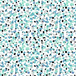 Confetti Spots Pattern - Aqua and Blue - Small scale