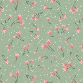 Penelope Petite Floral Sage green pink 