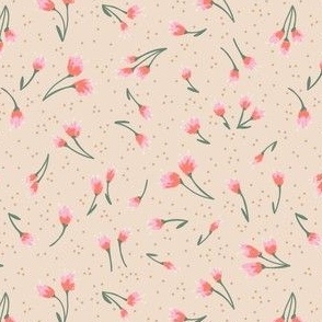 Penelope Petite Floral  Ivory beige pink