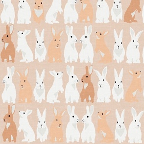 White Tawny Bunnies Pale Coral_Iveta Abolina