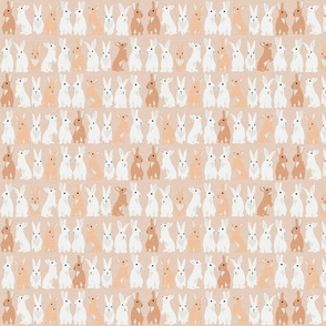 White Tawny Bunnies Pale Coral Small_Iveta Abolina