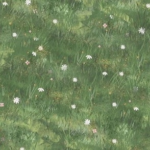 Whimsical Painted Meadow // Wild Flowers & Grass