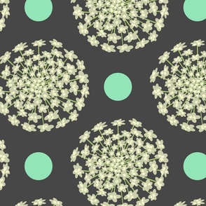 Queen Anne's Lace Dot  Charcoal