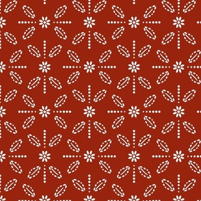 Folk art pattern red - large