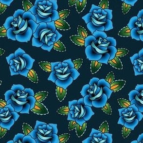 tattoo roses blue