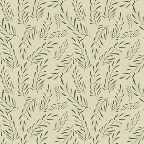 Beige felt with green leaves