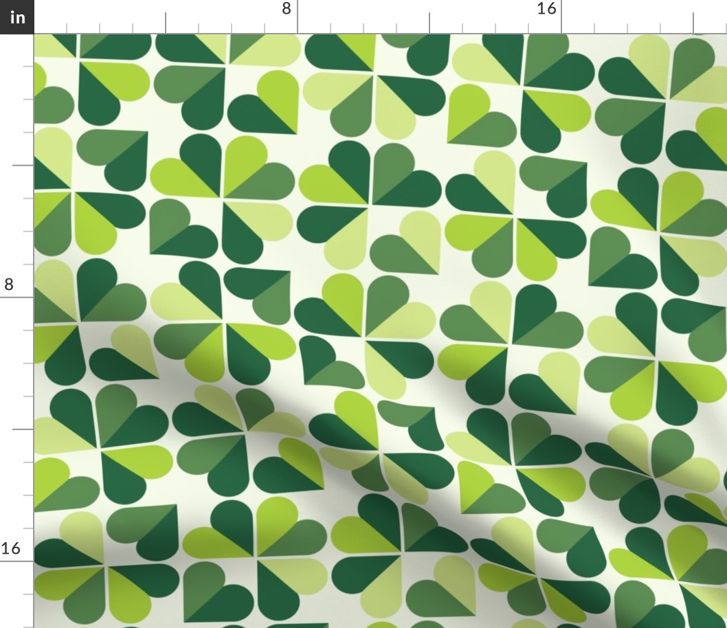 clover field - good luck abstract green clover leaves - clover fabric