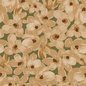 Early Crocus Floral Beige/Sage Small